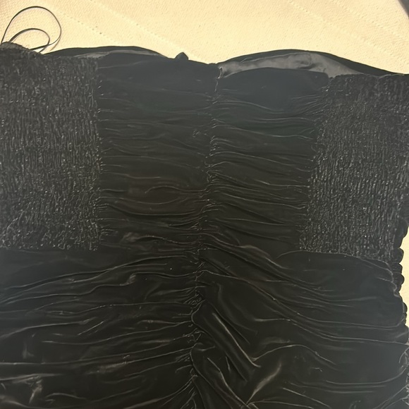 Zara Draped Velvet Mini Halter Dress - Picture 3 of 5